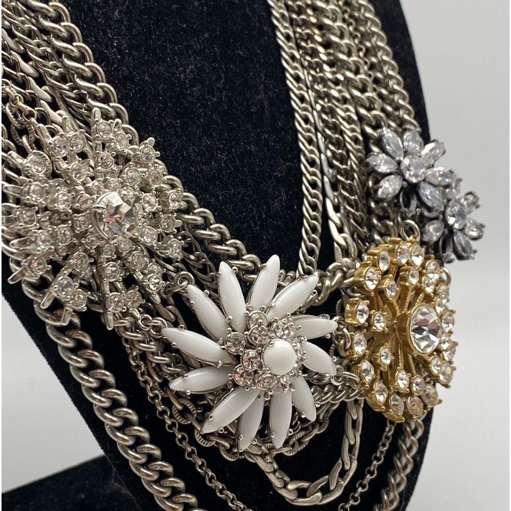 🎉HP 2X🎉Stella & Dot💎Statement Necklace Shimmery Sparkly Rhinestone Flowers